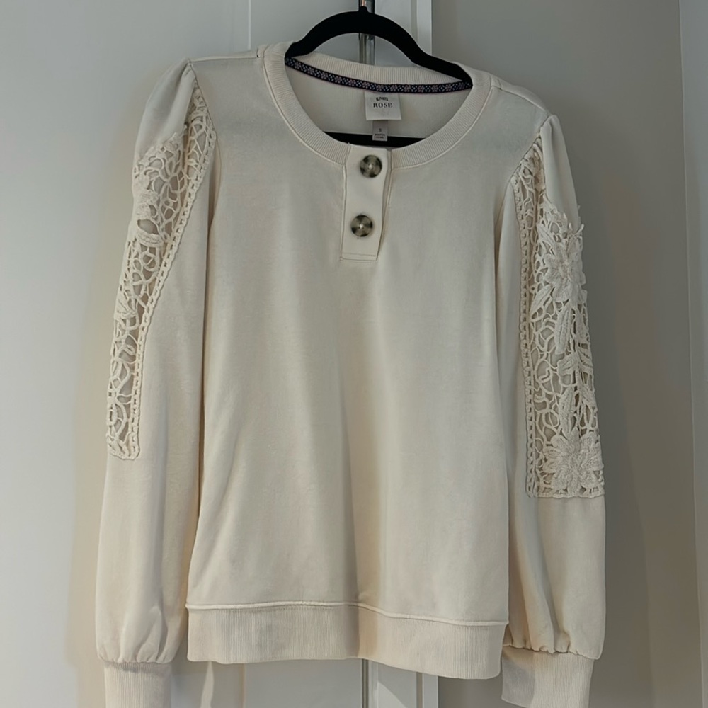 Knox Rose Cream Lace Detail Sweatshirt